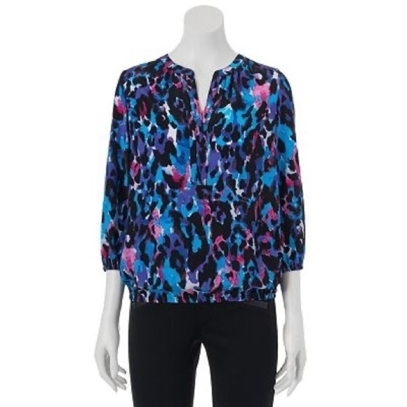 Dana Buchman Pintuck Banded Bottom Top Size Large - Picture 1 of 8